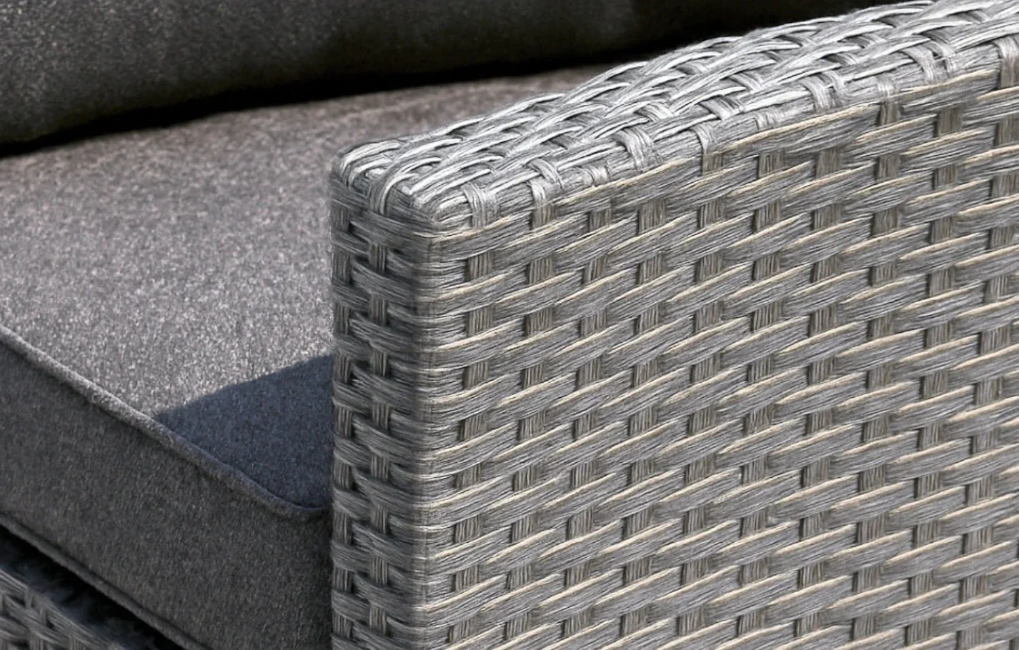 Stockholm Rattan Grey 4 Seater Garden Chaise Lounge Set with Armchair - Image 2