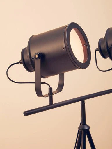 Stockholm Two Spotlight Matte Black Tripod Floor Lamp - Image 11