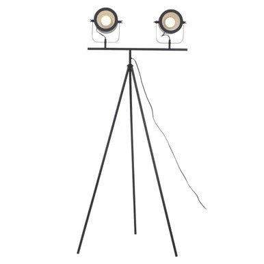 Stockholm Two Spotlight Matte Black Tripod Floor Lamp - Image 6