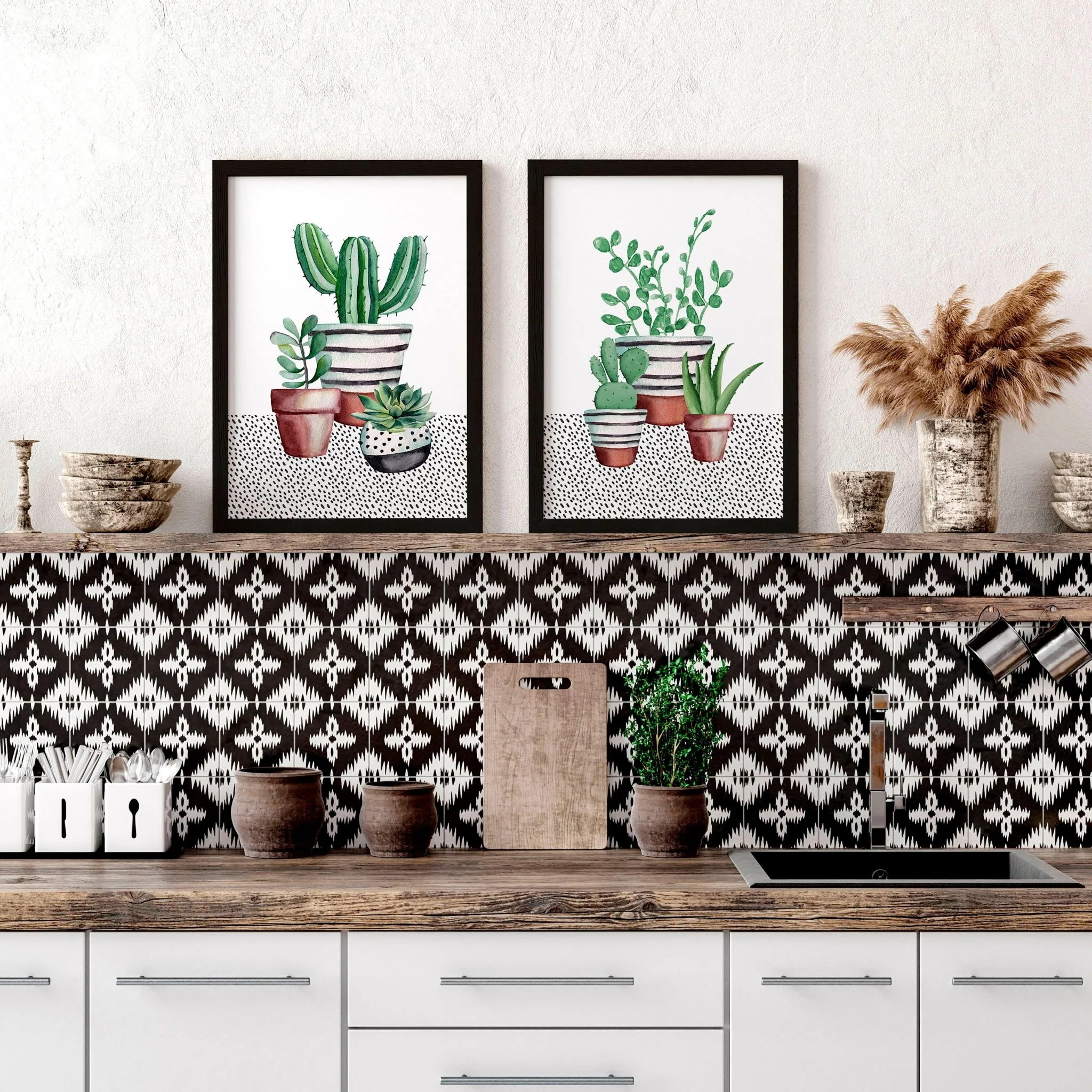 Kitchen prints | set of 2 Succulents wall art prints - Image 4