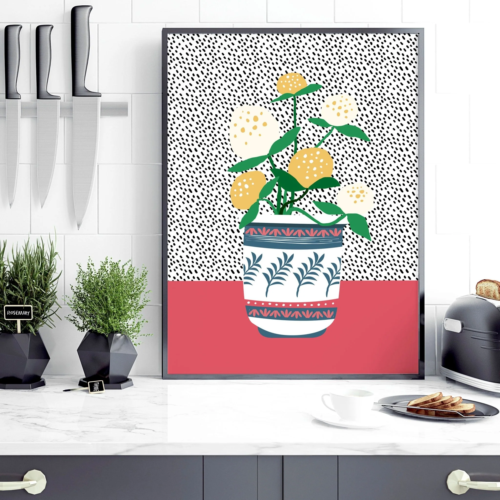 Art for kitchens | set of 2 Succulent wall art prints - Image 3