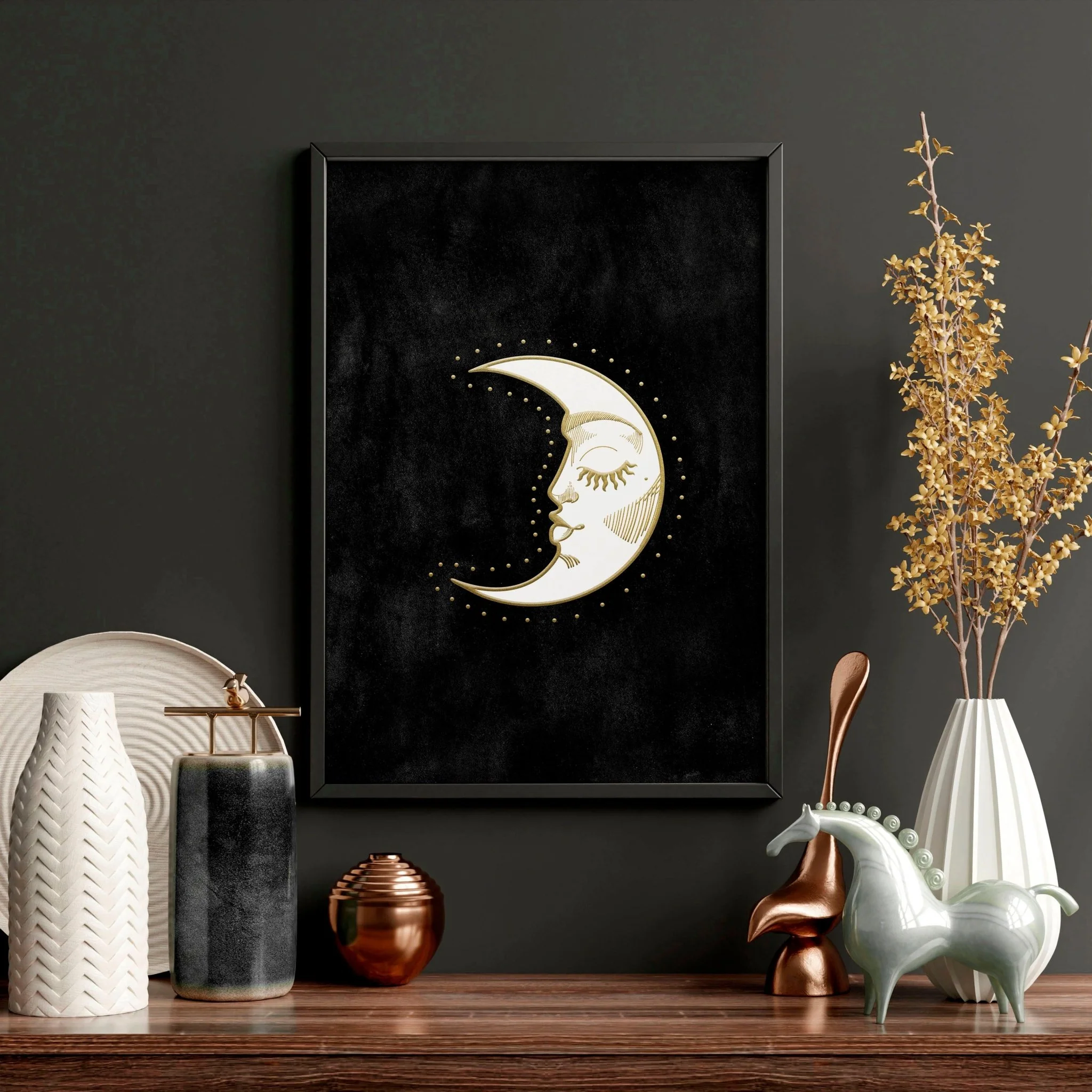 Large print for living room | Set of 2 Sun and Moon wall art - Image 5