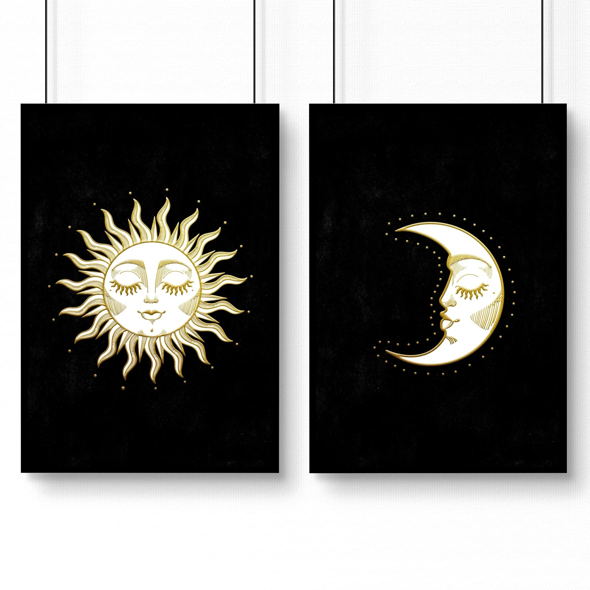 Large print for living room | Set of 2 Sun and Moon wall art - Image 6