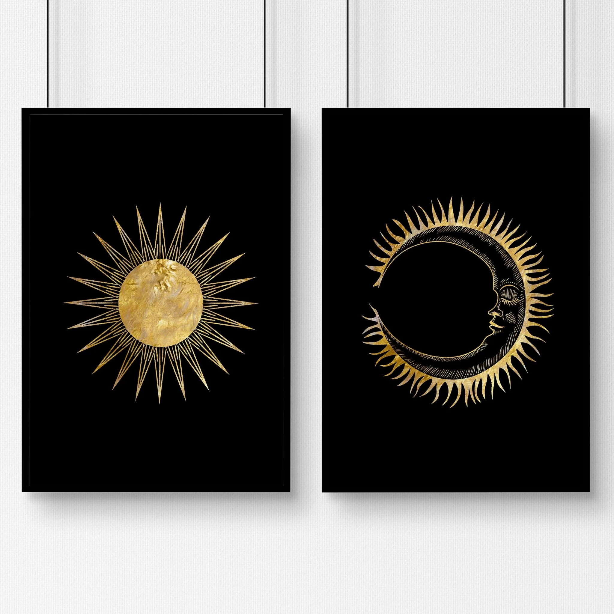Sun and moon wall art | set of 2 wall art prints - Image 7
