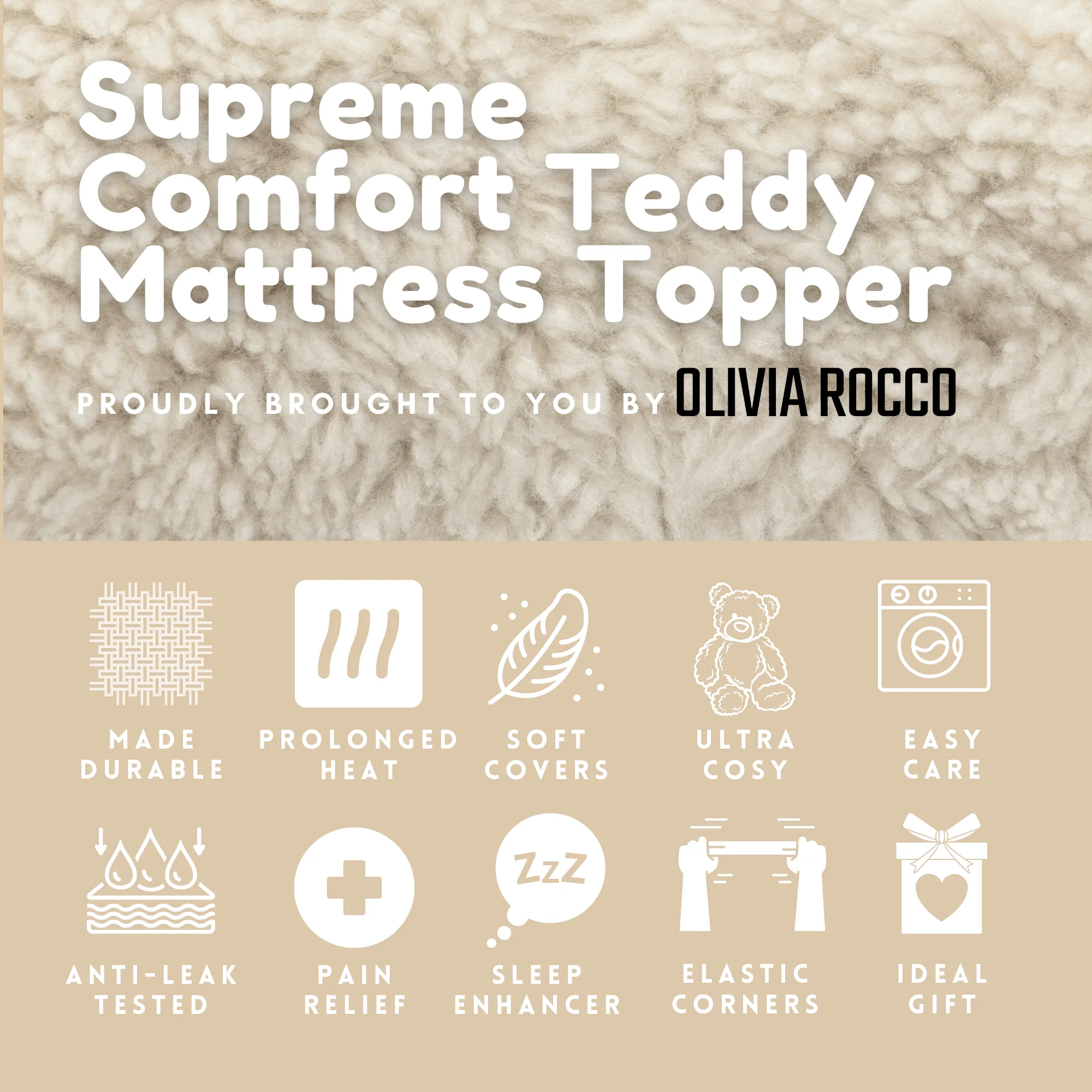 Supreme Comfort Extra Deep Dual-Sided Fluffy Teddy Mattress Topper for Warmth and Cooling OEKO-TEX Certified Fits Single Double King Super King - Image 3