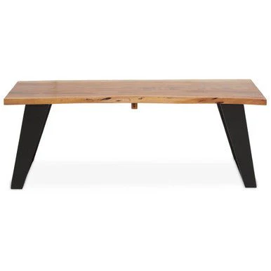 Surax Acacia Wood And Looped Iron Base Coffee Table - Image 12