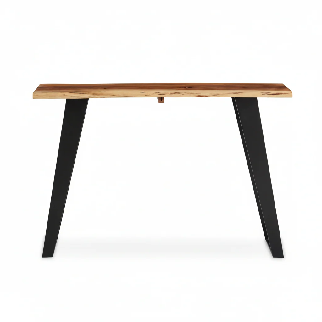 Surax Acacia Wood And Looped Iron Base Console Table