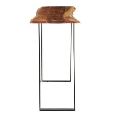 Surax Acacia Wood And Looped Iron Base Console Table - Image 7