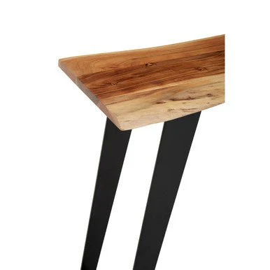 Surax Acacia Wood And Looped Iron Base Console Table - Image 8