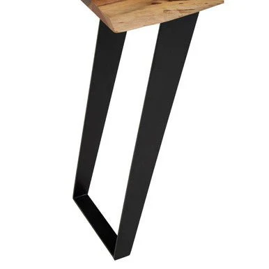 Surax Acacia Wood And Looped Iron Base Console Table - Image 9