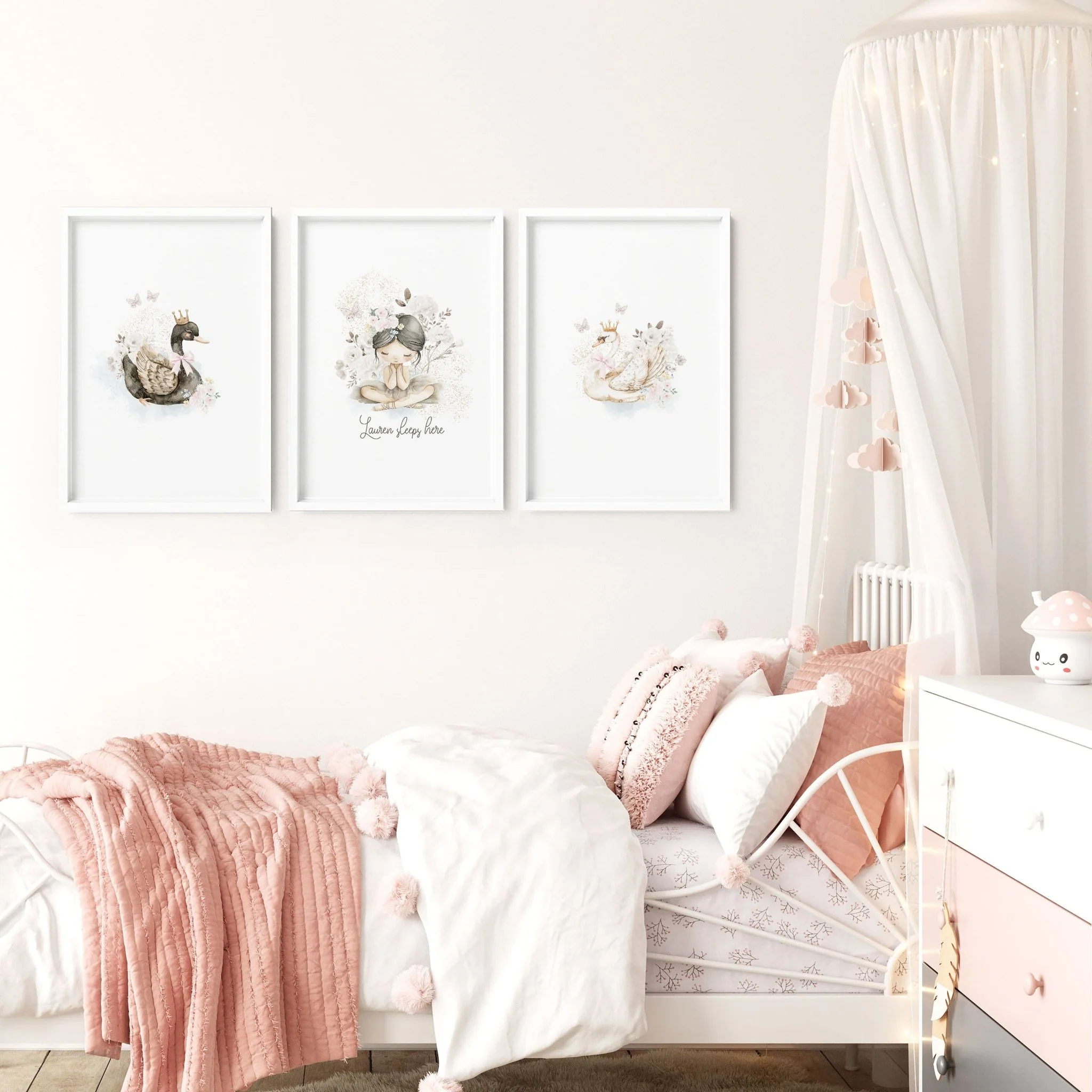 Swan Print | Set of 3 wall art prints - Image 2