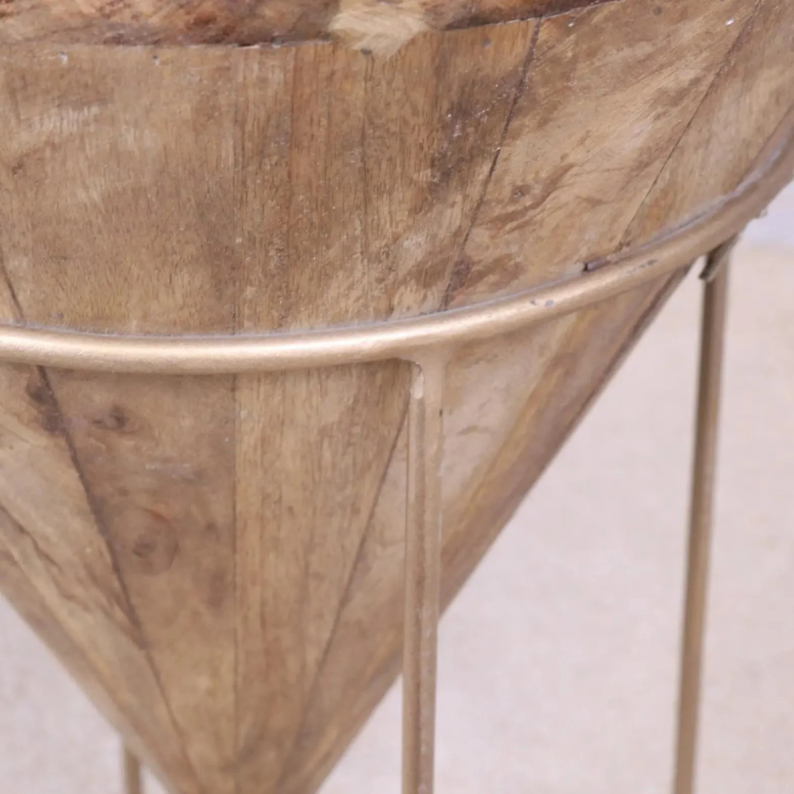 Tamia Wooden Cone Unique Side Table - Image 4