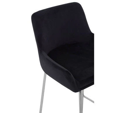 Tamzin Black Velvet Bar Chair With Low Arms - Image 11