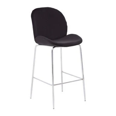 Tamzin Black Velvet Chrome Finish Bar Chair - Image 11