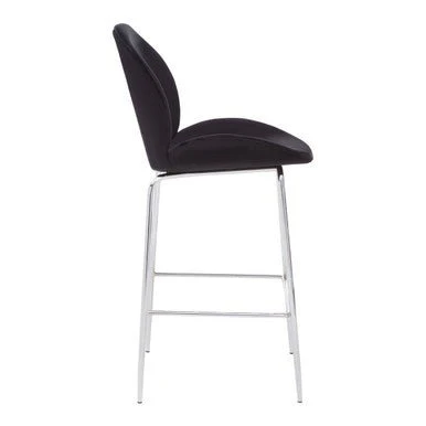 Tamzin Black Velvet Chrome Finish Bar Chair - Image 7