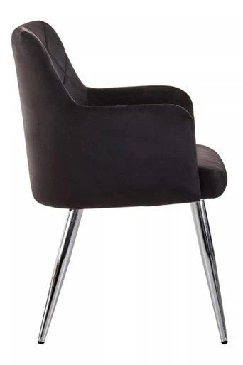 Tamzin Black Velvet Splayed Dining Chair - Image 4