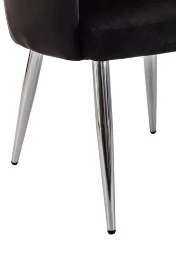 Tamzin Black Velvet Splayed Dining Chair - Image 7