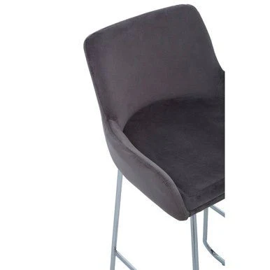 Tamzin Grey Velvet Bar Chair With Low Arms - Image 10