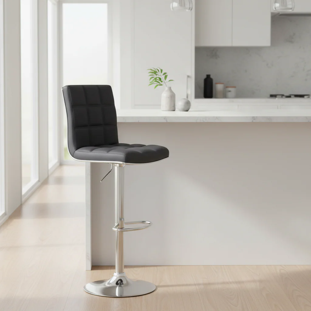 Tavor Grey Faux Leather Bar Chair - Image 3