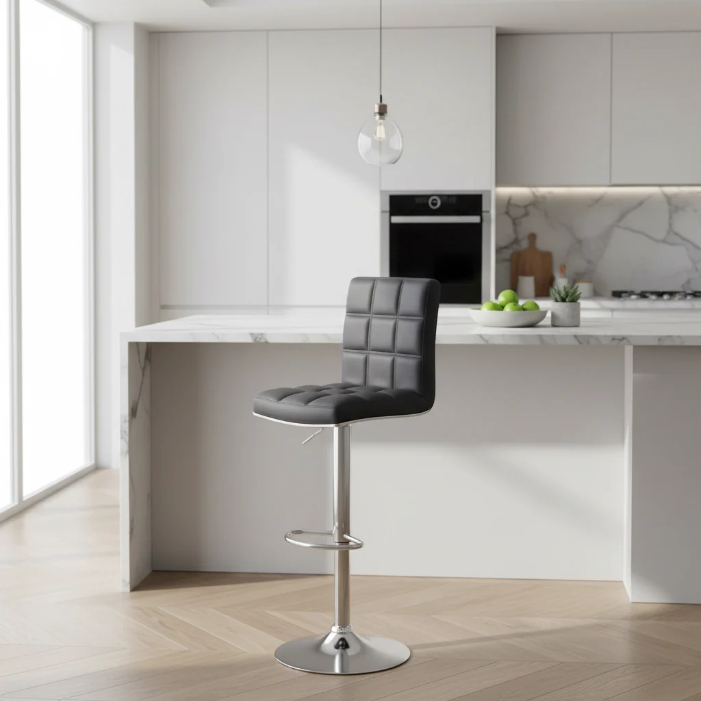 Tavor Grey Faux Leather Bar Chair - Image 4