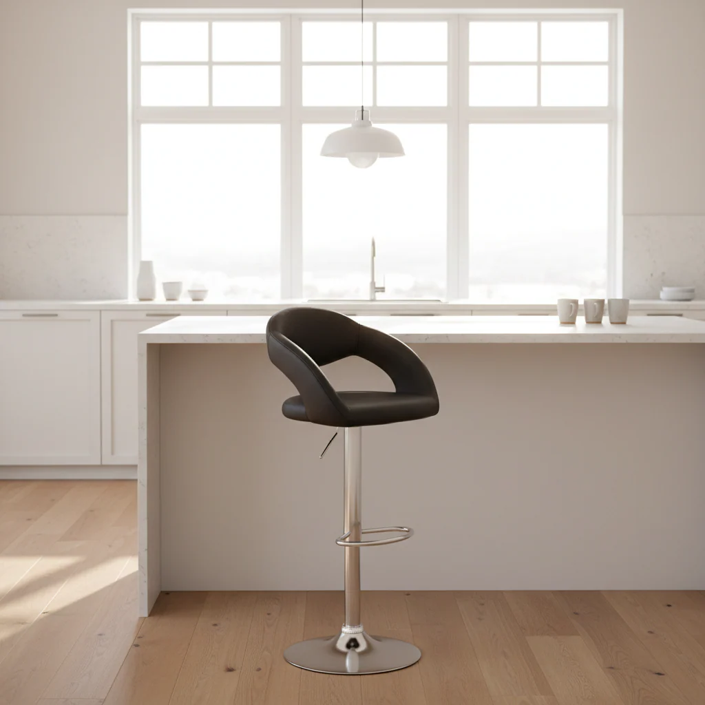 Taylor Black Faux Leather Bar Chair - Image 3