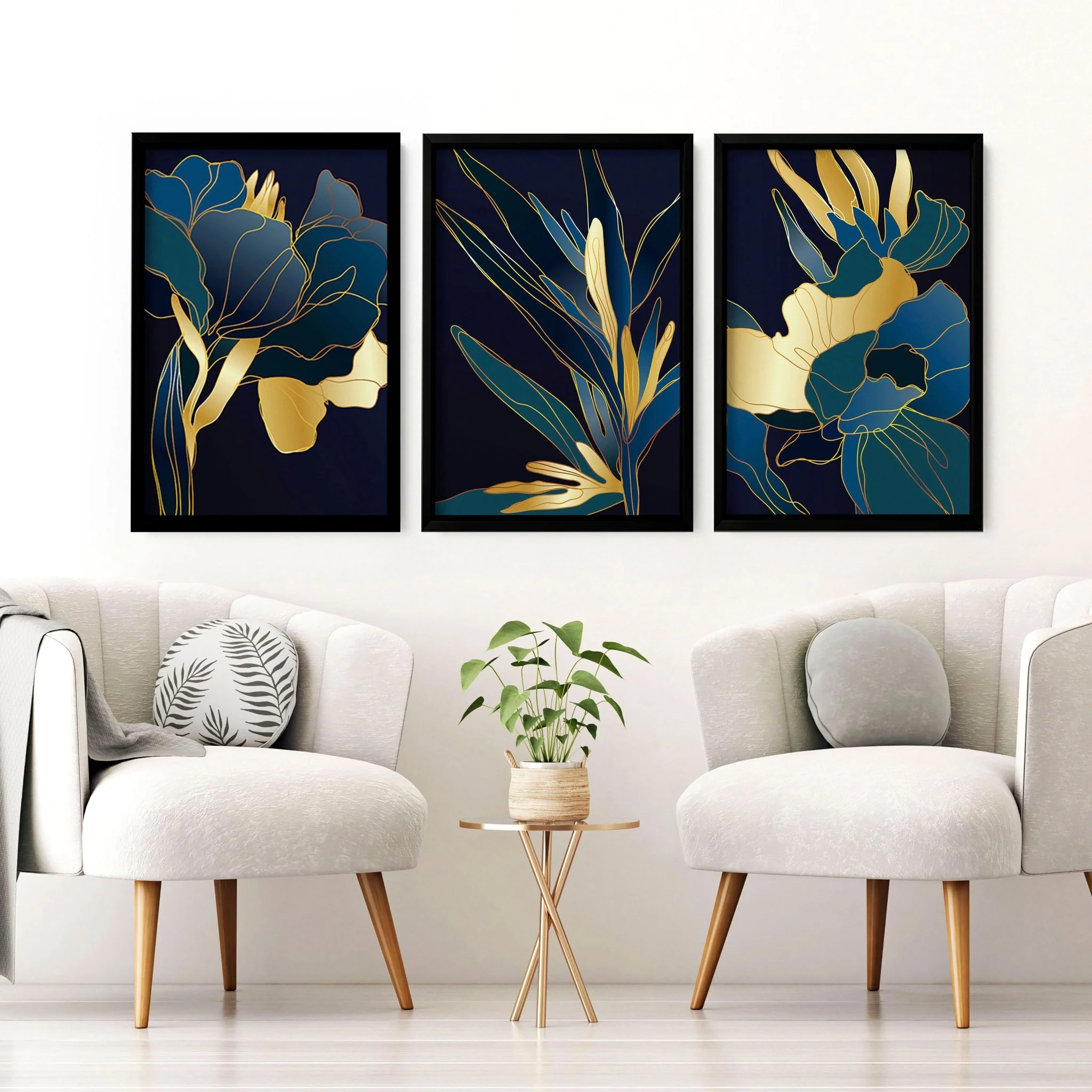 Living room artwork | set of 3 Teal wall art prints - Image 4