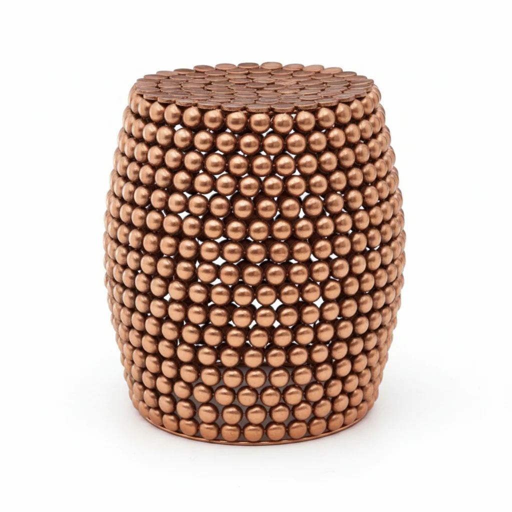Templar Copper Finish Barrel Stool