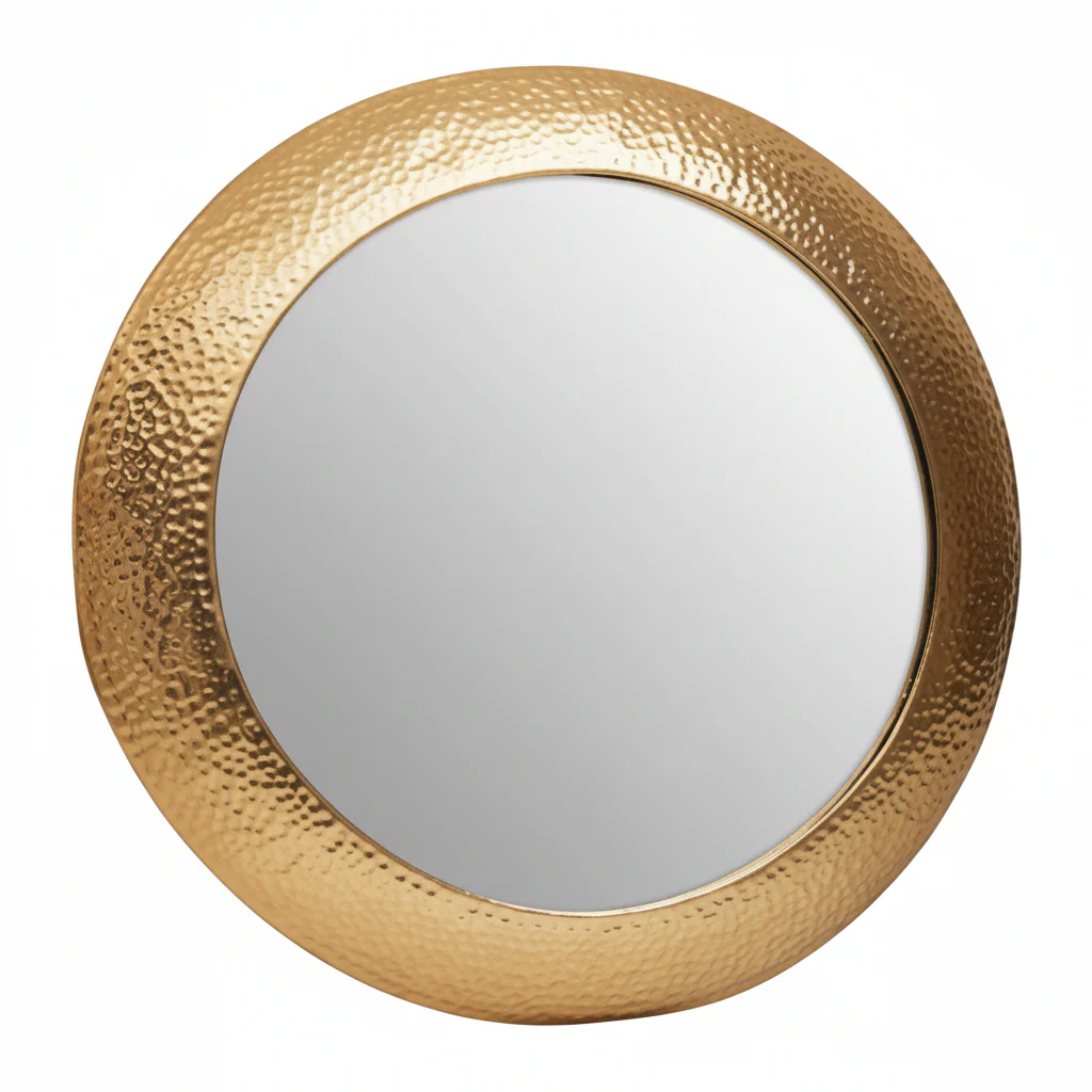 Templar Gold Finish Round Wall Mirror