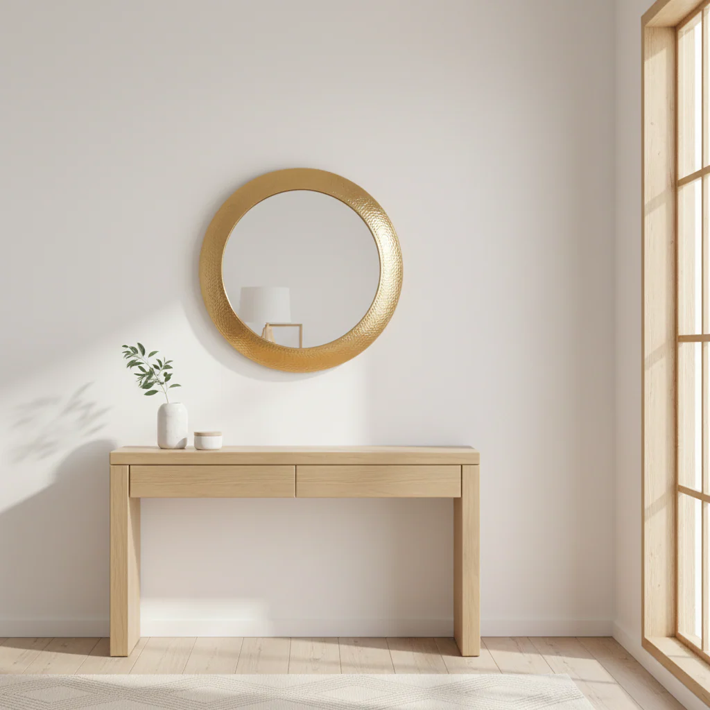 Templar Gold Finish Round Wall Mirror - Image 3