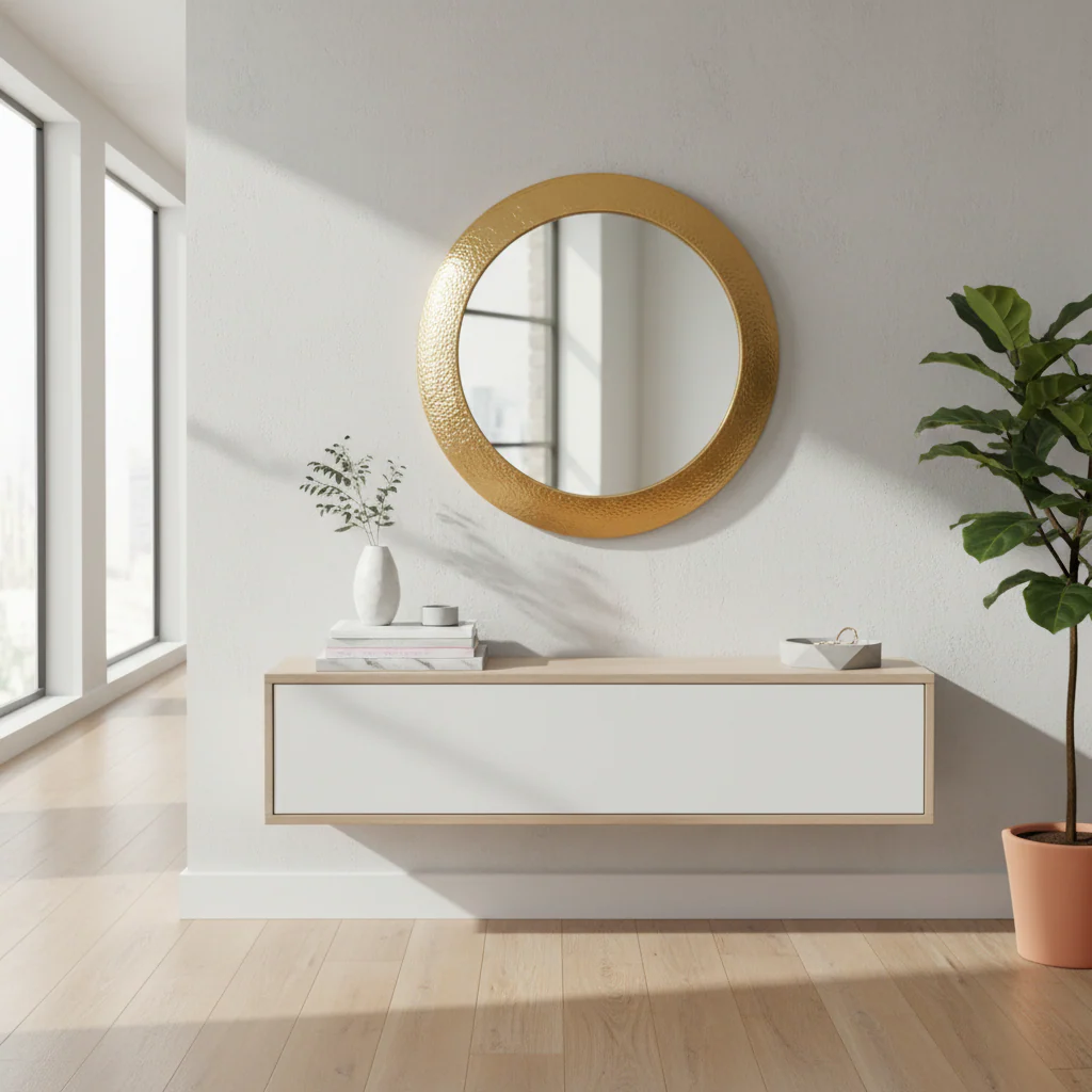 Templar Gold Finish Round Wall Mirror - Image 4
