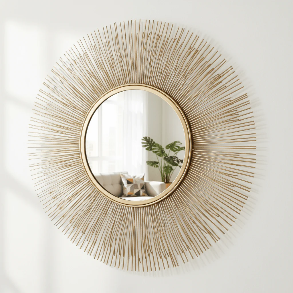 Templar Gold Finish Sunburst Wall Mirror