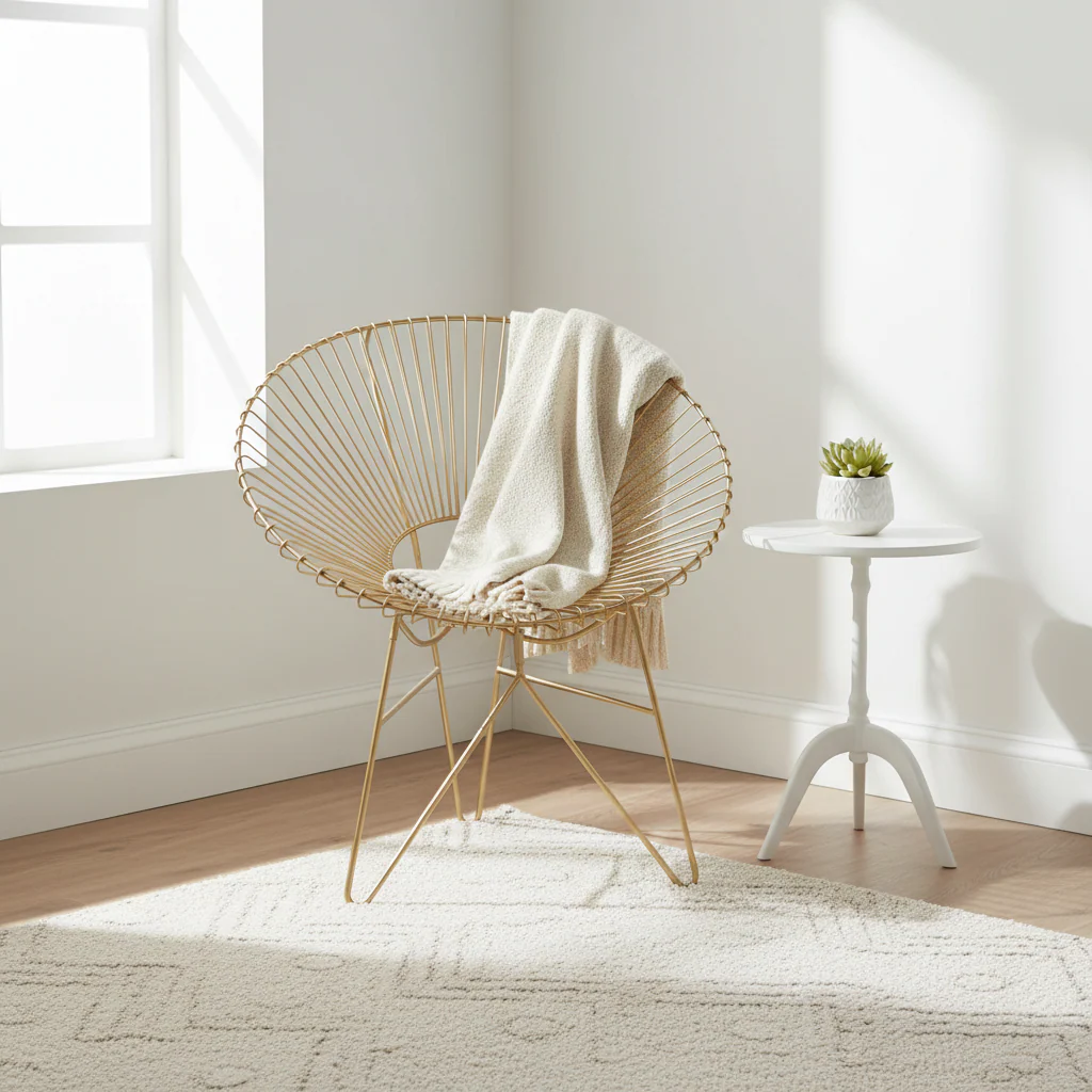 Templar Iron Chair With Hairpin Legs - Image 3