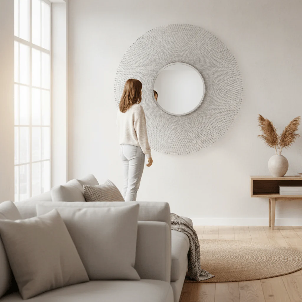 Templar Large Round Wall Mirror - Image 3