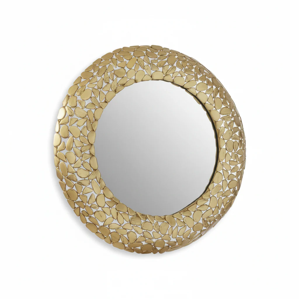 Templar Pebble Effect Round Wall Mirror