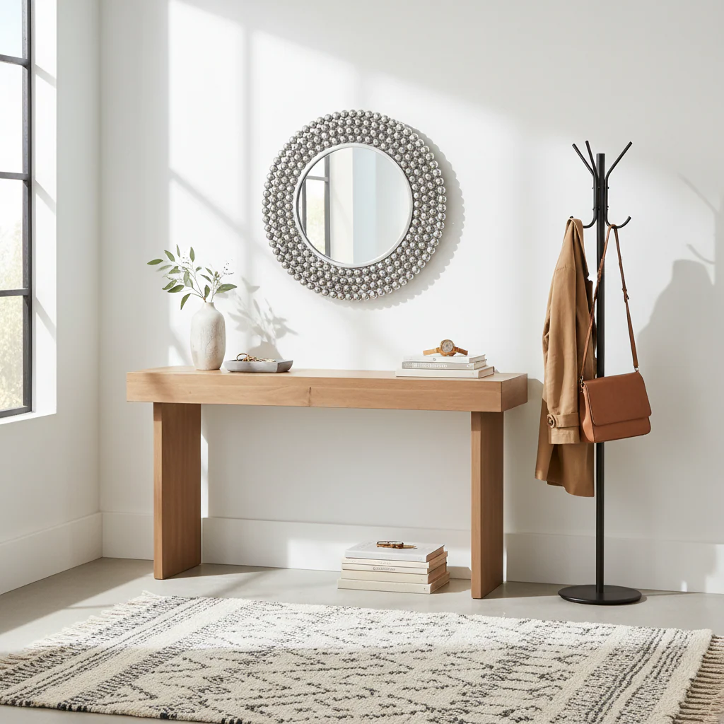 Templar Pewter Finish Iron Wall Mirror - Image 4
