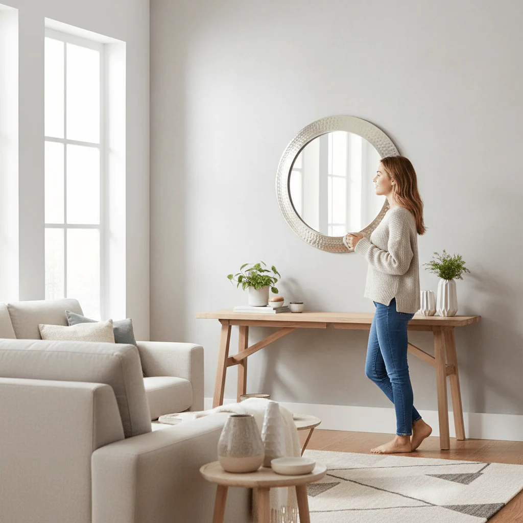 Templar Pewter Finish Wall Mirror - Image 4