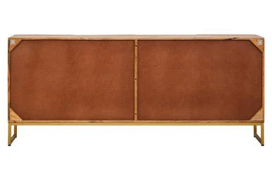 Teora Mango Wood Paper Rope Detail Four Door Sideboard - Image 9