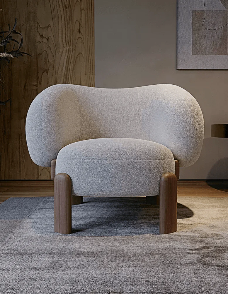 Thelonious Boucle Armchair, White Armchair - Image 2