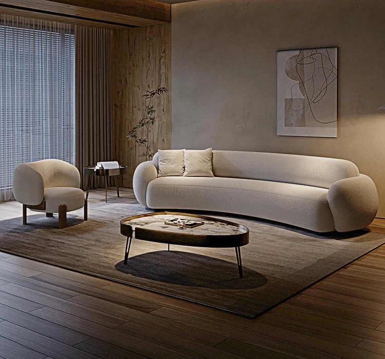 Thelonious Boucle Armchair, White Armchair - Image 5