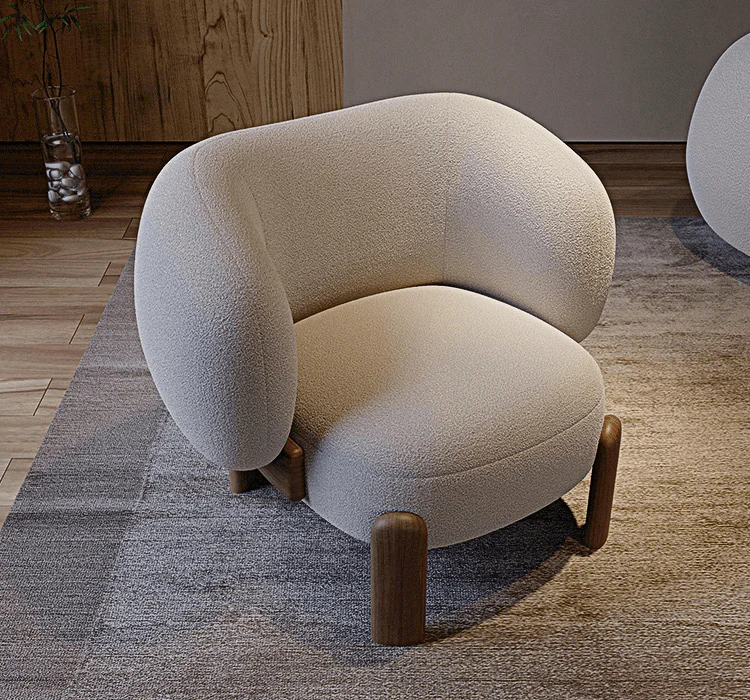 Thelonious Boucle Armchair, White Armchair - Image 7