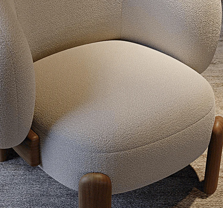Thelonious Boucle Armchair, White Armchair - Image 8