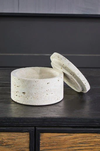 Tibor Travertine Round Trinket Box - Image 4