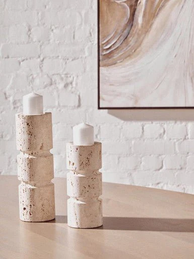Tibor Travertine Small Candle Holder - Image 4
