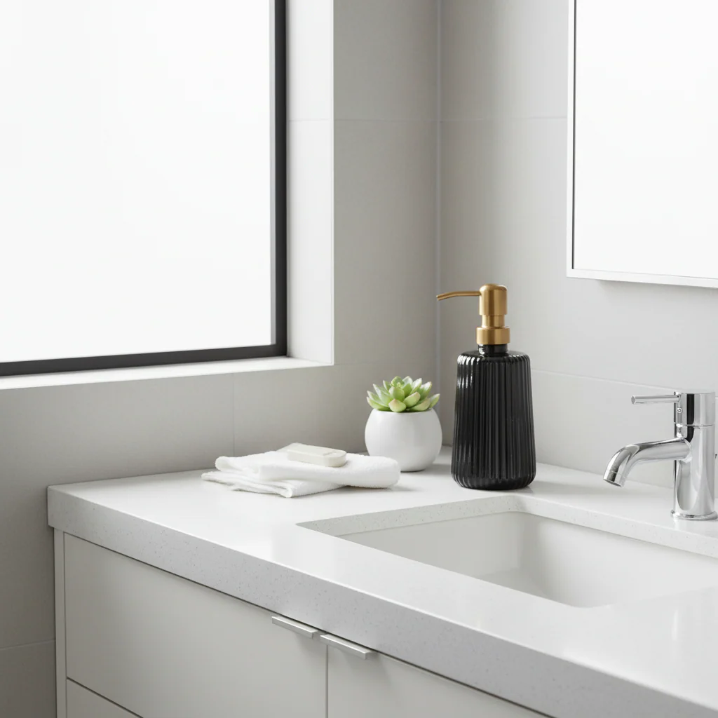 Ticino Brittany Black Glass Lotion Dispenser - Image 4