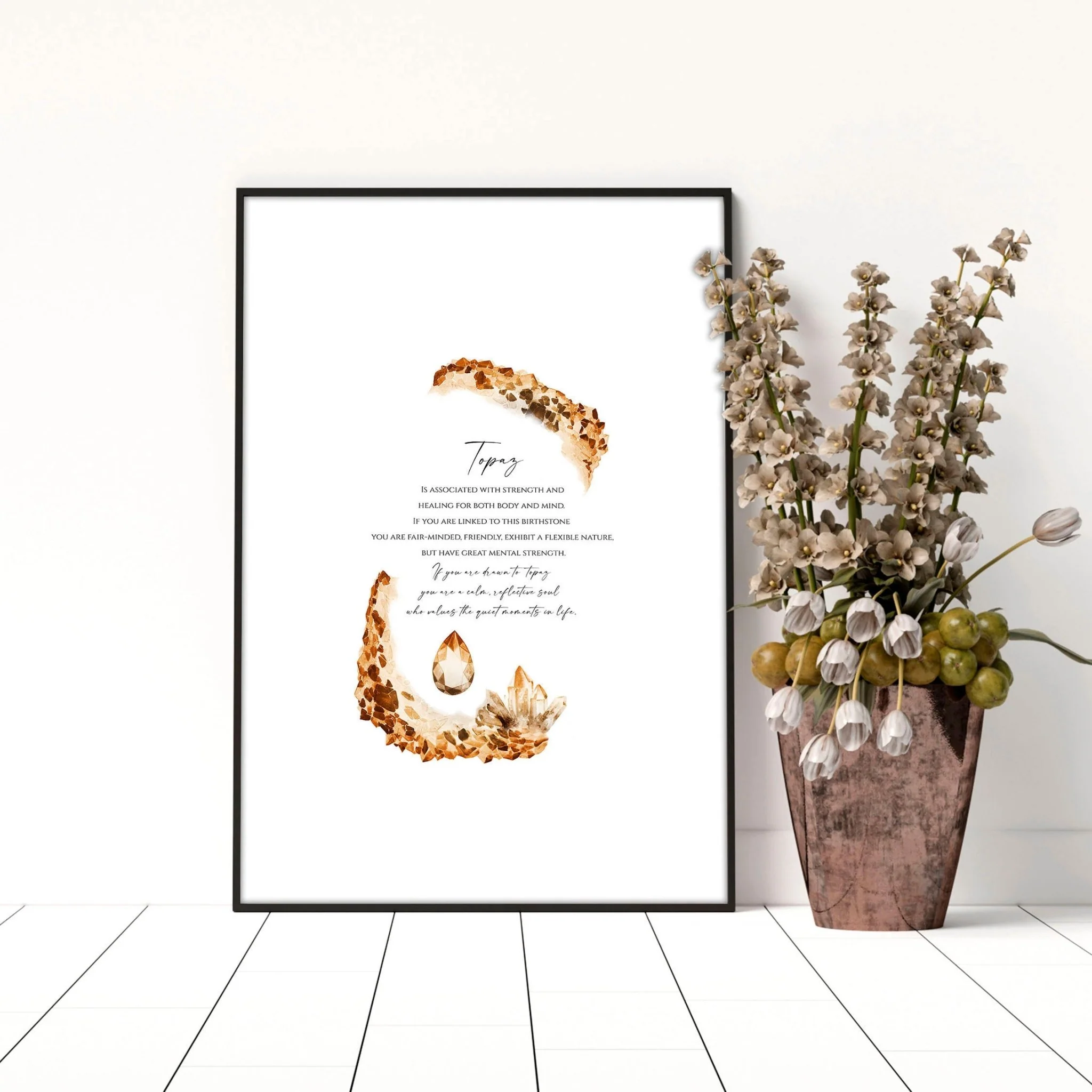 Topaz Birthstone framed wall art print - Image 3