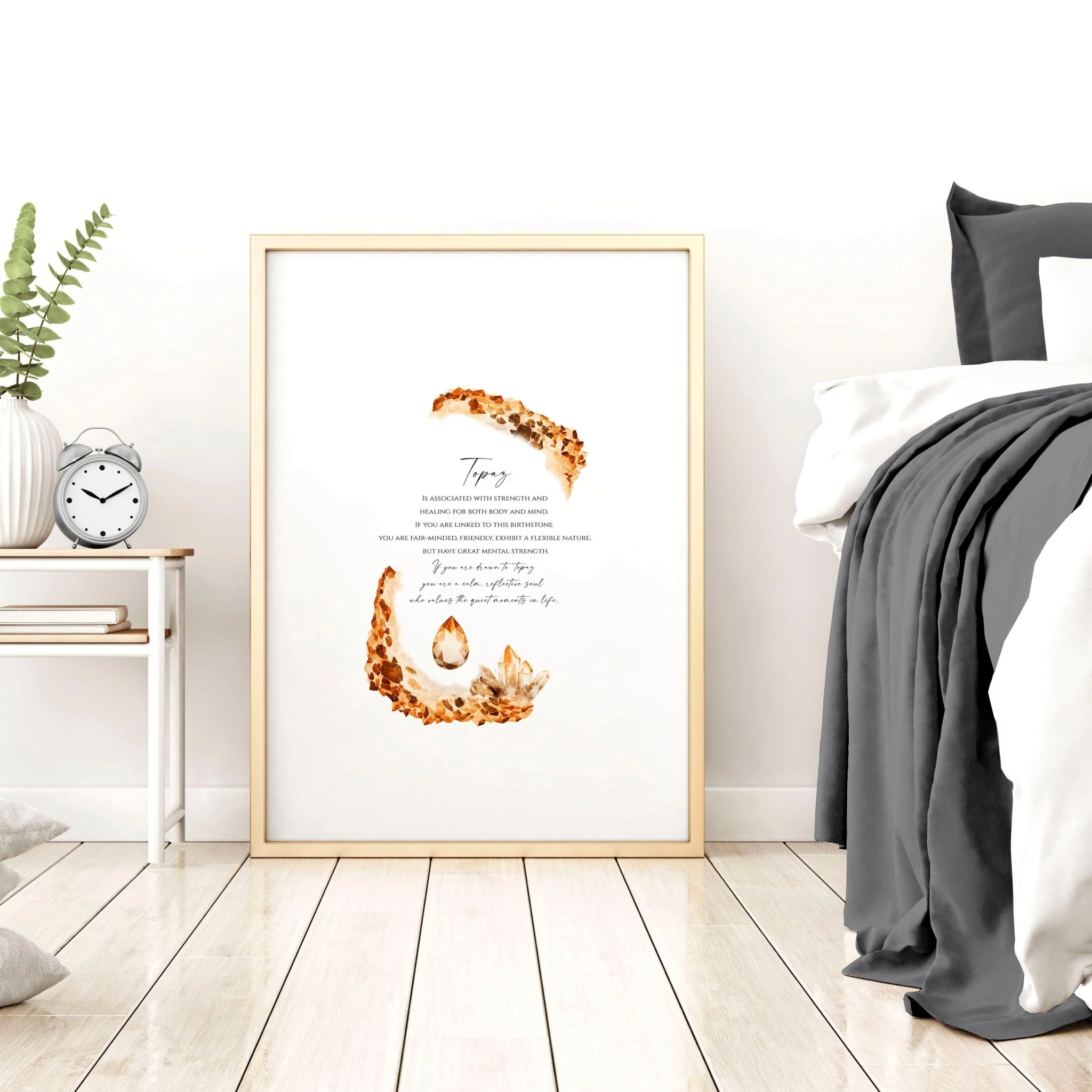 Topaz Birthstone framed wall art print - Image 4