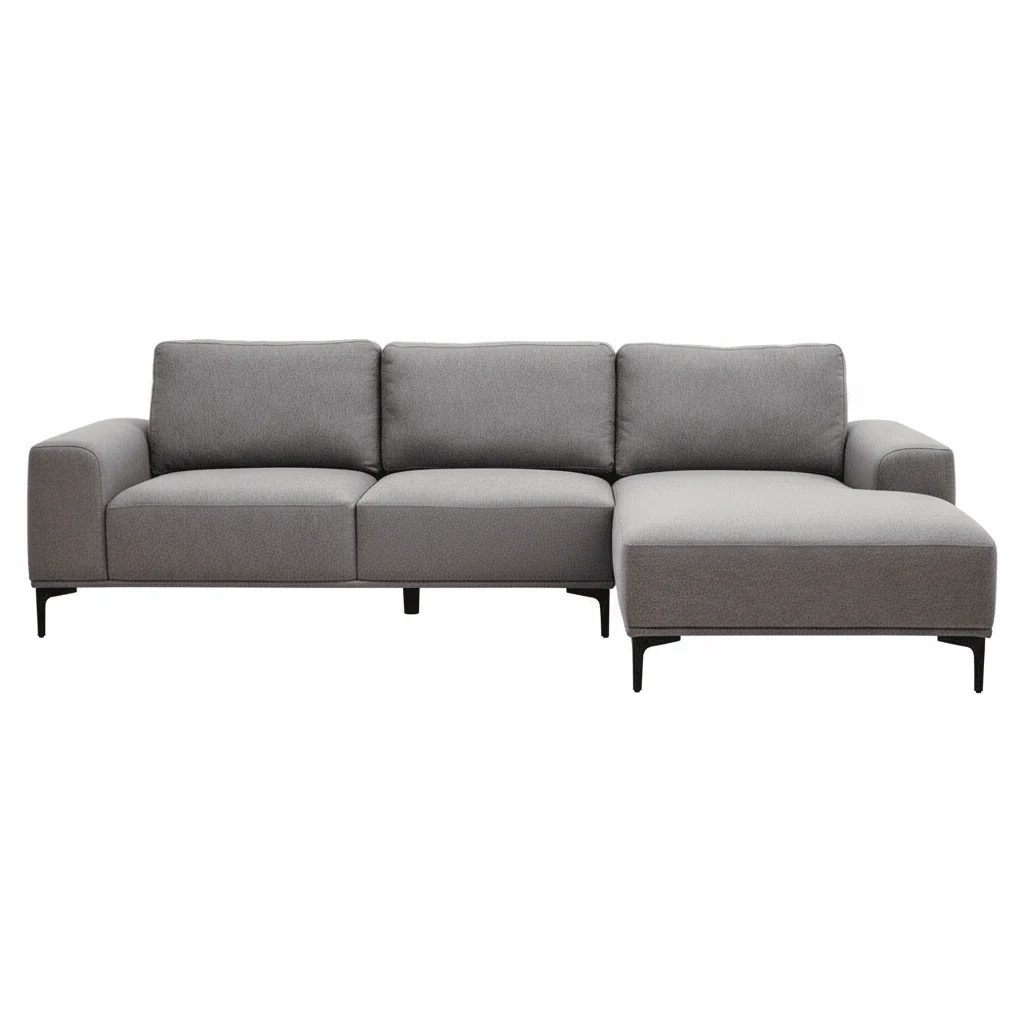 Toulon 3 Seat Grey Fabric Right Chaise Sofa - Image 3