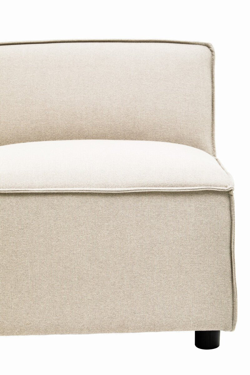Toulouse Cream Fabric Armless Sofa. - Image 23