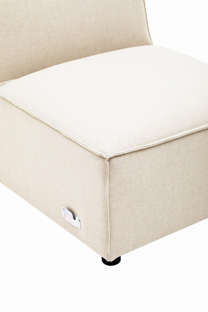 Toulouse Cream Fabric Armless Sofa. - Image 24