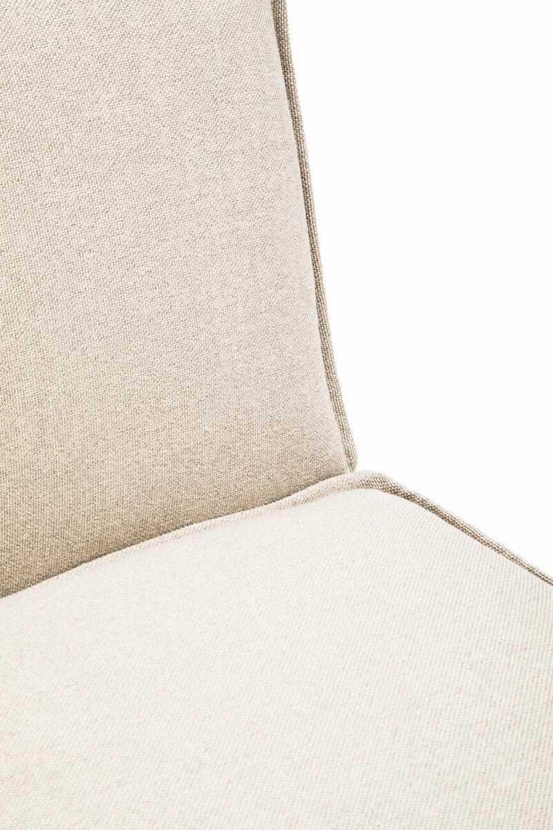 Toulouse Cream Fabric Armless Sofa. - Image 25